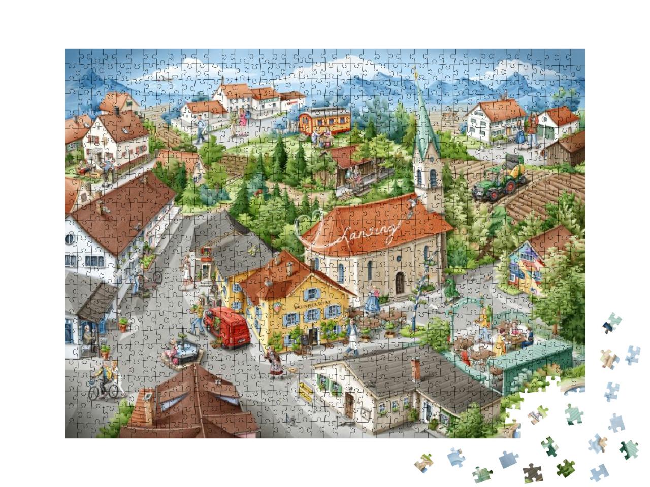 Puzzle 1000 Teile „Dahoam is Dahoam in Lansing“
