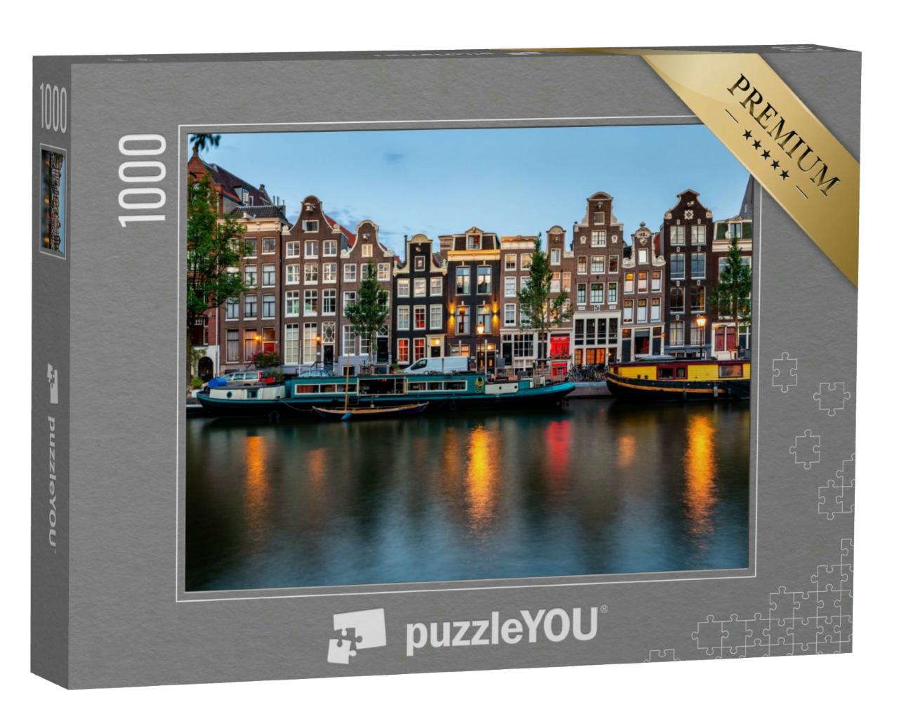 Puzzle 1000 Teile „Blaue Stunde in Amsterdam, Niederlande“