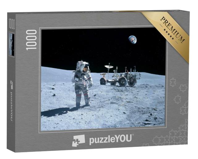 Puzzle 1000 Teile „Ein Astronaut am Mond Rover “