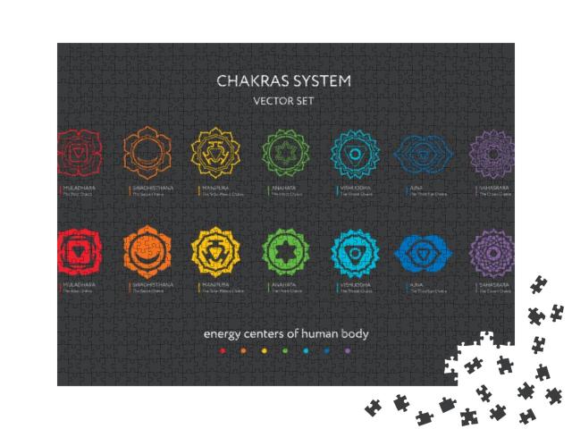 Puzzle 1000 Teile „Chakrasystem des menschlichen Körpers“