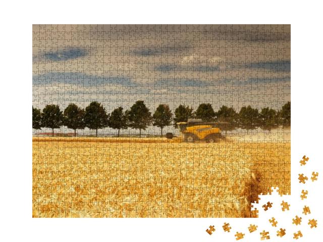 Puzzle 1000 Teile „Mähdrescher bei der Kornernte“