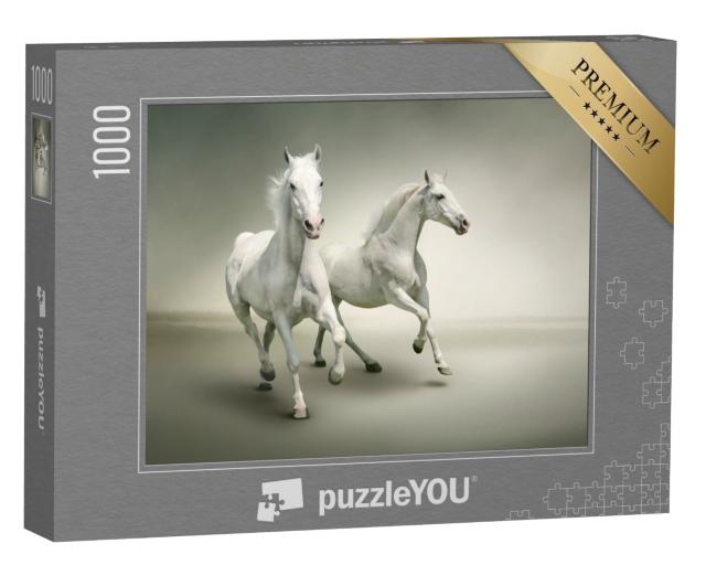 Puzzle 1000 Teile „Weiße Pferde“