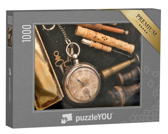 Puzzle 1000 Teile „Eine alte Taschenuhr“