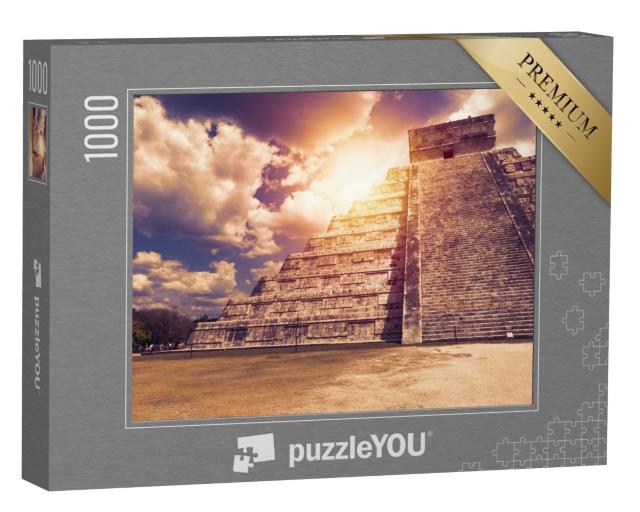 Puzzle 1000 Teile „Der Kukulkan-Tempel von Chichén Itzá, Maya-Pyramide in Yucatan, Mexiko“
