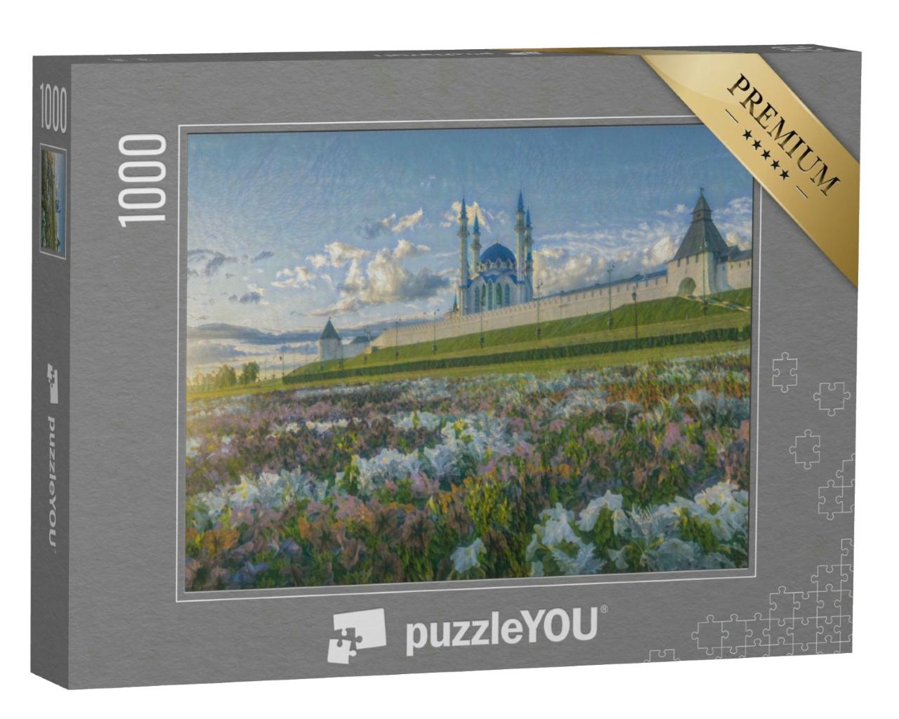 Puzzle 1000 Teile „im Kunst-Stil von Claude Monet - Blumen im Kasaner Kreml - Puzzle-Kollektion Künstler & Gemälde“