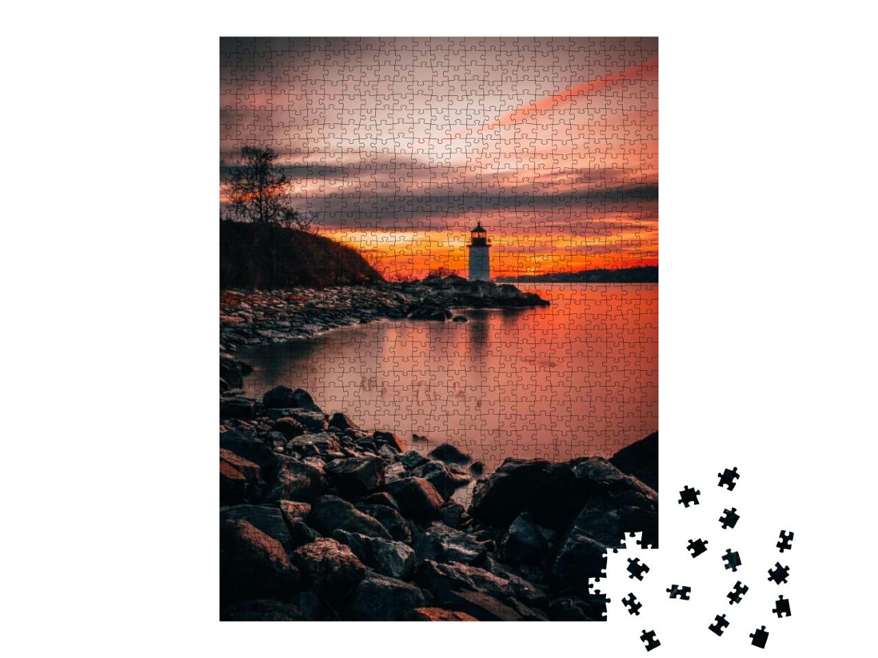 Puzzle 1000 Teile „Leuchtturm bei Fort Pickering, Winter Island“