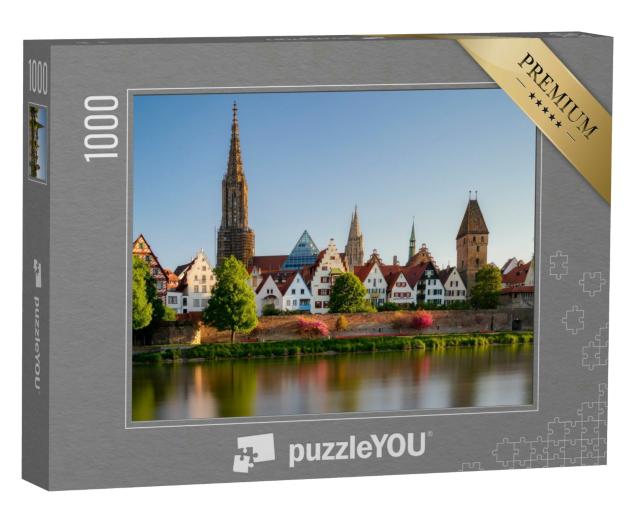 Puzzle 1000 Teile „Blick von Neu-Ulm auf Ulm an der Donau“