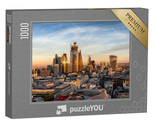 Puzzle 1000 Teile „Sonnenuntergang über der Skyline der City of London, England“