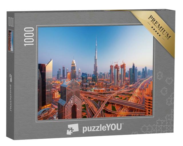 Puzzle 1000 Teile „Moderne Skyline des Stadtzentrums von Dubai“