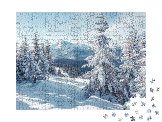 Puzzle 1000 Teile „Prächtige Alpenlandschaft im Winter“