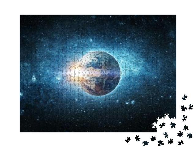 Puzzle 1000 Teile „Die Erde, ein Planet vom Welltall aus gesehen“