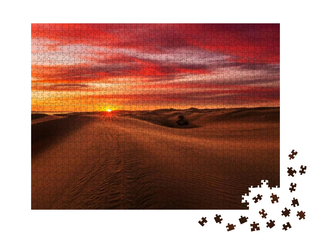 Puzzle 1000 Teile „Sonnenuntergang in der arabischen Wüste Empty Quarter, VAE“