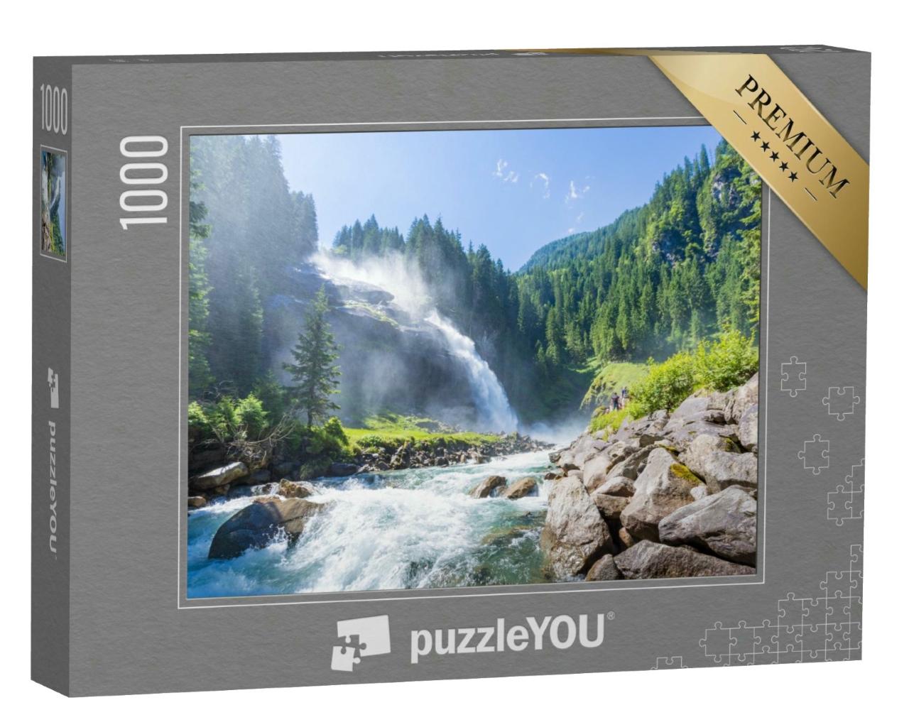 Puzzle 1000 Teile „Krimmler Wasserfälle im Nationalpark Hohe Tauern, Salzburg, Österreich“