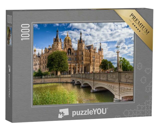 Puzzle 1000 Teile „Schloss von Schwerin als beeindruckender Sitz der Landesregierung“