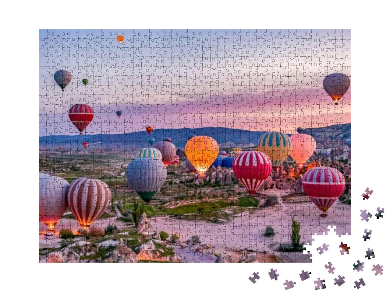 Puzzle 1000 Teile „Heißluftballons im Goreme-Nationalpark, Kappadokien“