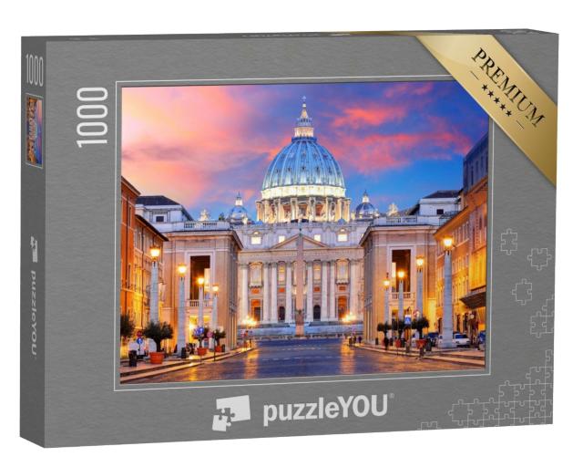 Puzzle 1000 Teile „Vatikanstadt im Licht der untergehenden Sonne“