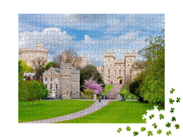 Puzzle 1000 Teile „Langer Spaziergang zum Schloss Windsor im Frühling “