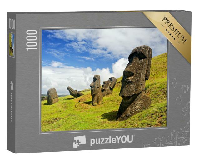 Puzzle 1000 Teile „Steinfiguren Moais im Rapa Nui National Park, Osterinsel, Chile“