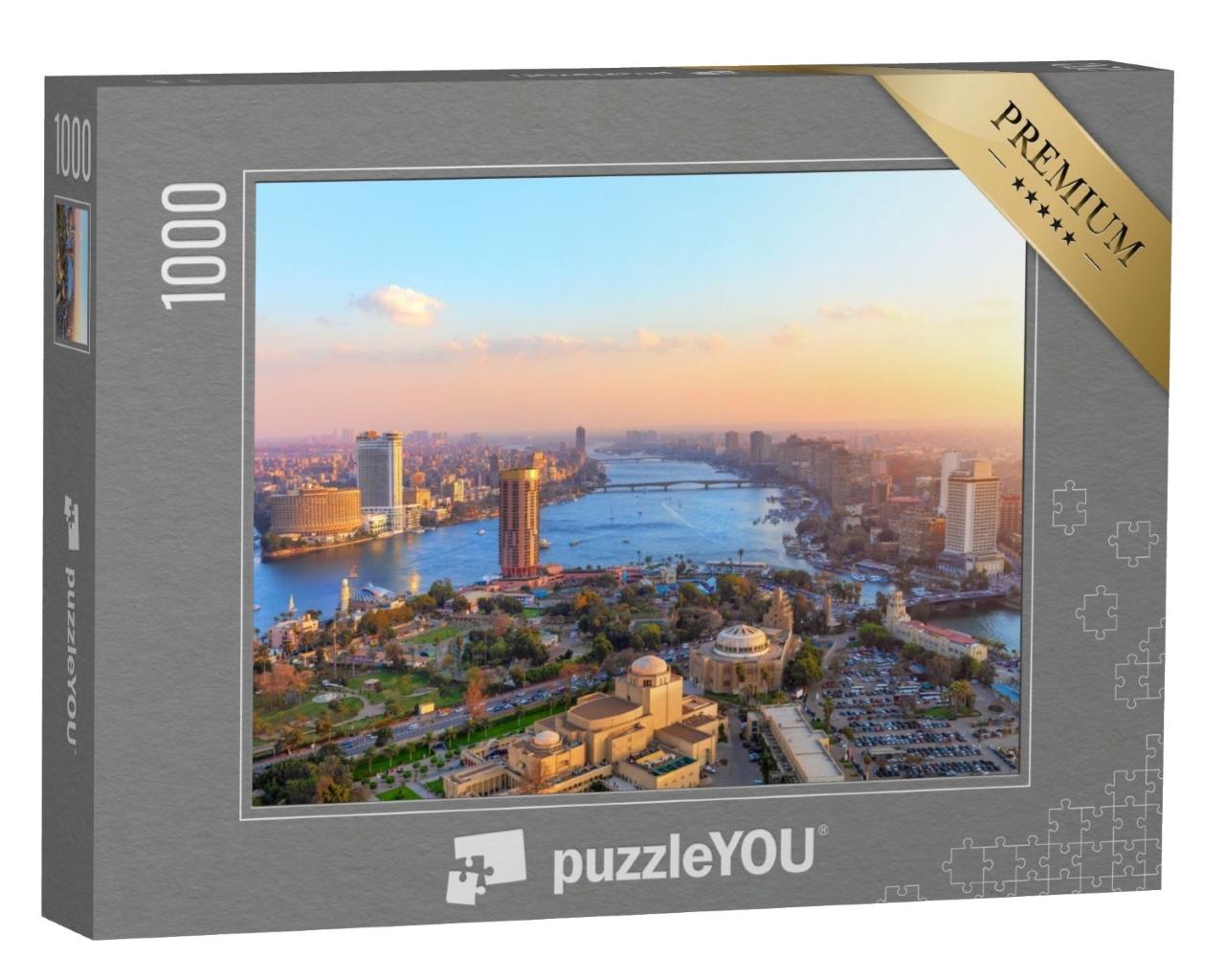 Puzzle 1000 Teile „Luftbild von Kairo bei Sonnenuntergang“
