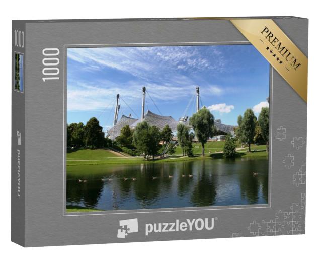 Puzzle 1000 Teile „Blick auf das Dach des Olympiastadions in München“