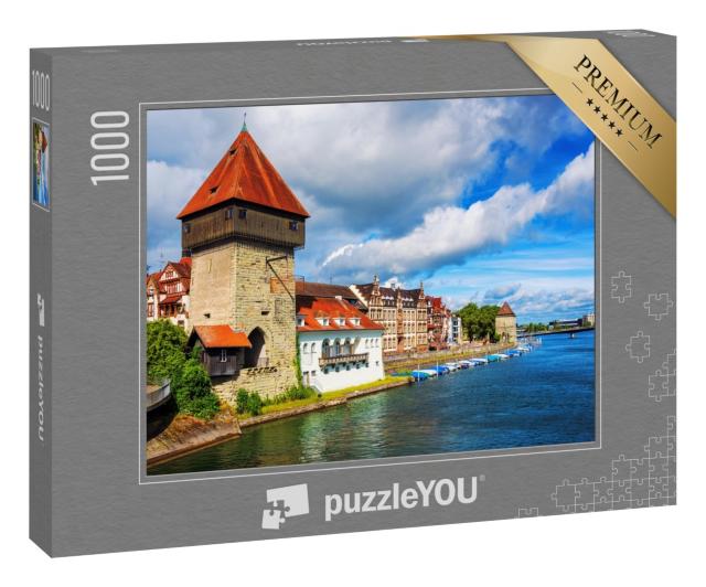 Puzzle 1000 Teile „Mittelalterlicher Rheintorturm in der Stadt Konstanz“