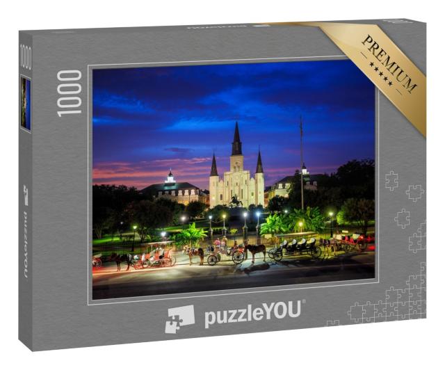 Puzzle 1000 Teile „Saint Louis Cathedral und Jackson Square in New Orleans, Louisiana“