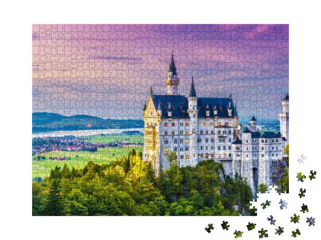 Puzzle 1000 Teile „Schloss Neuschwanstein in Bayern, Deutschland“
