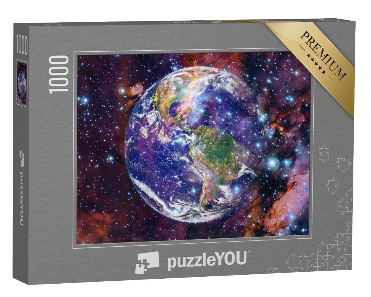 Puzzle 1000 Teile „Planet Erde, Science-Fiction-Tapete“