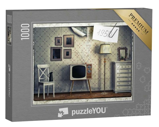 Puzzle 1000 Teile „Ein Zimmer von 1950“