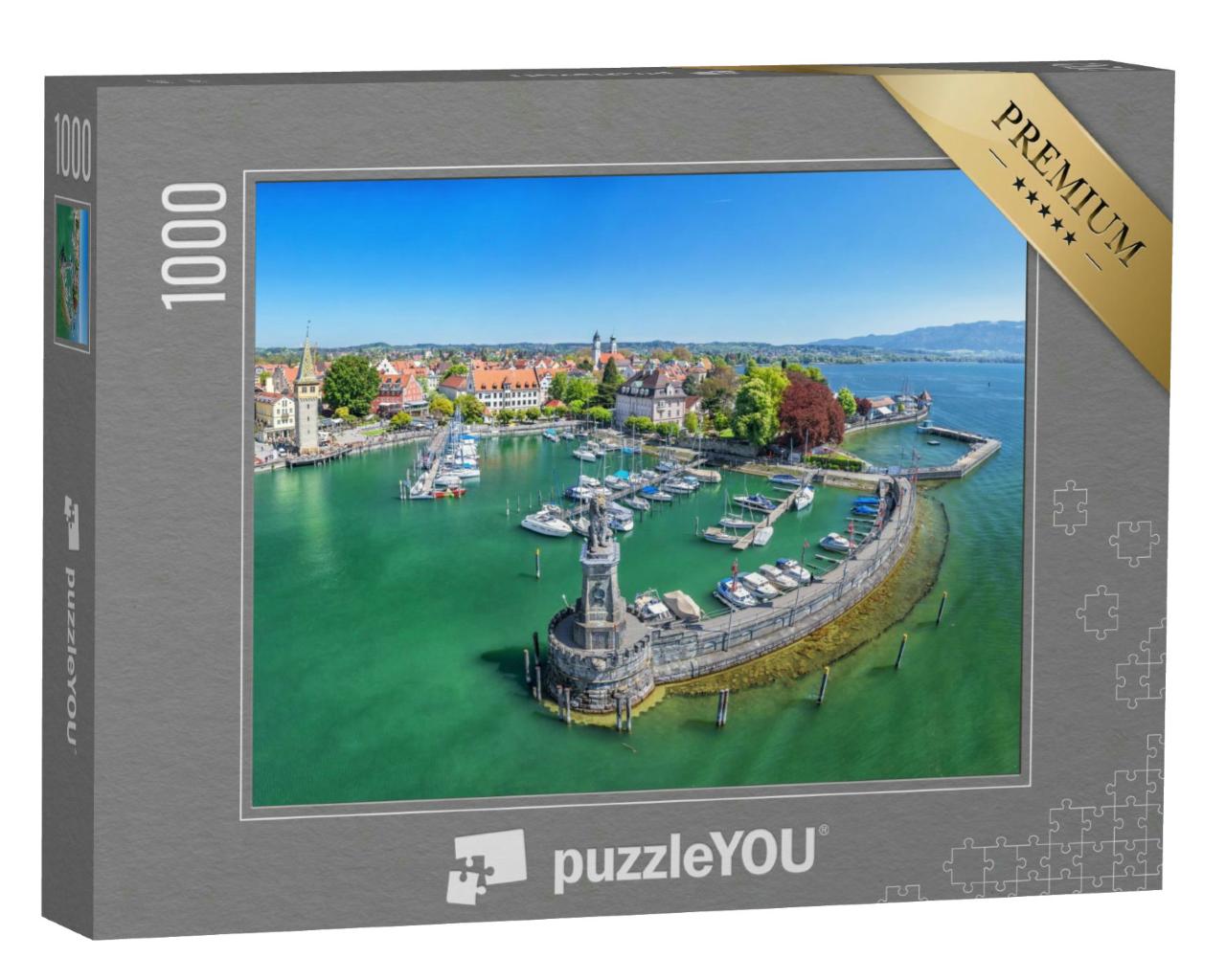 Puzzle 1000 Teile „Malerischer Hafen von Lindau am Bodensee“