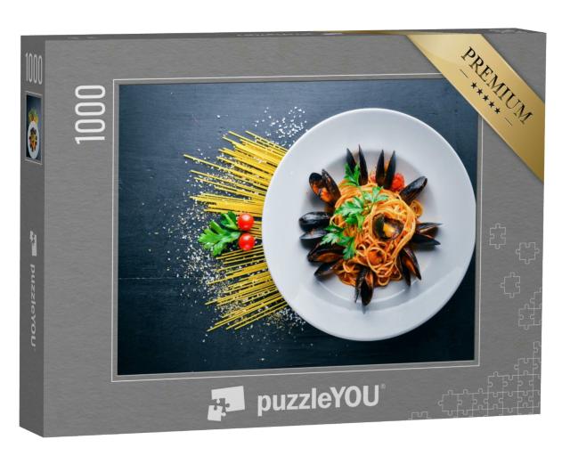 Puzzle 1000 Teile „Nudeln mit Muscheln und Meeresfrüchten“