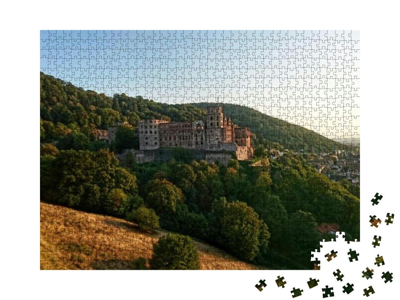 Puzzle 1000 Teile „Heidelberger Schloss in der berühmten Stadt am Neckar“