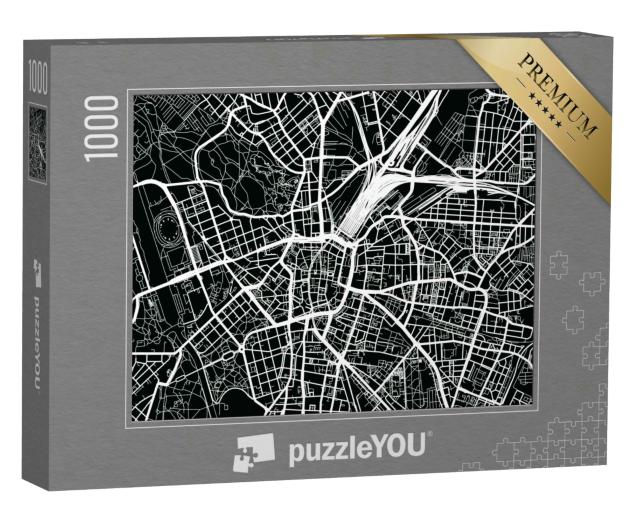 Puzzle 1000 Teile „Vektor-Stadtplan von Leipzig, Deutschland“