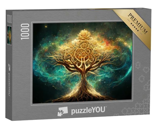 Puzzle 1000 Teile „Baum des Lebens aus der nordischen Mythologie“