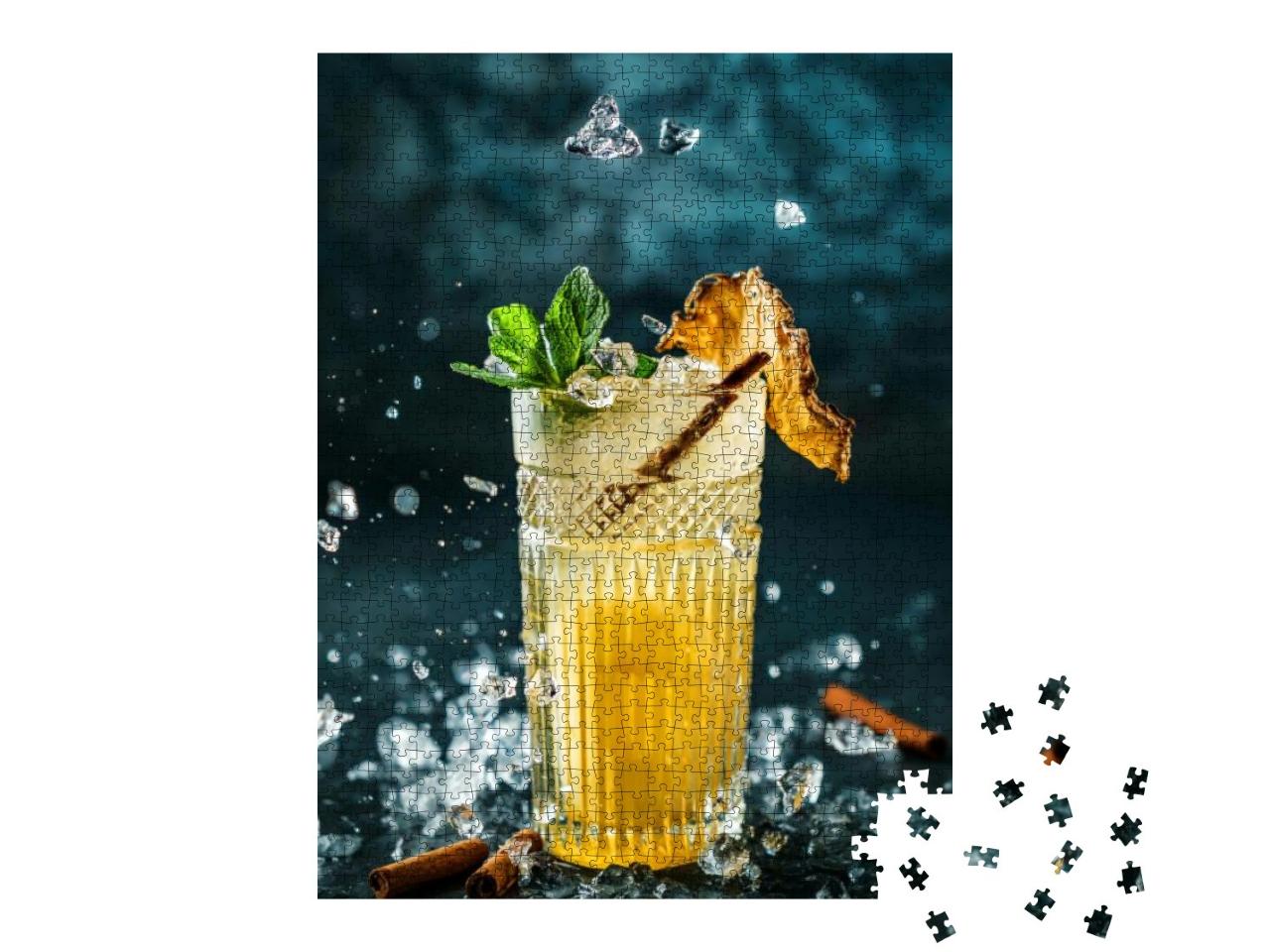 Puzzle 1000 Teile „Frischer Ananas-Cocktail mit Zimt und Eis“