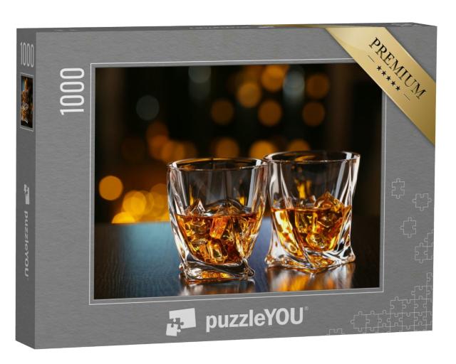 Puzzle 1000 Teile „Gläser mit Whiskey auf einem Tisch “