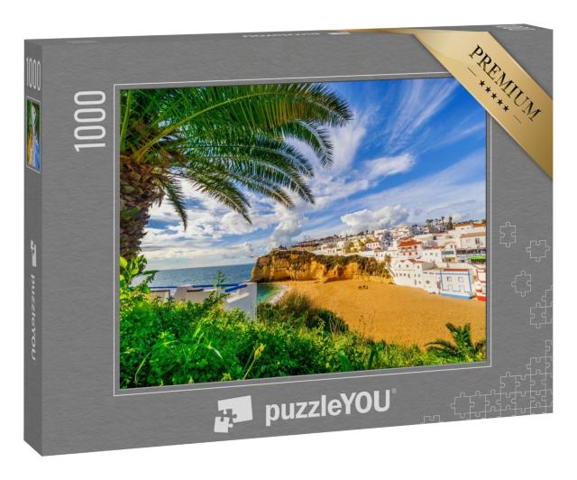 Puzzle 1000 Teile „Weiße Architektur in Carvoeiro, Algarve, Portugal“