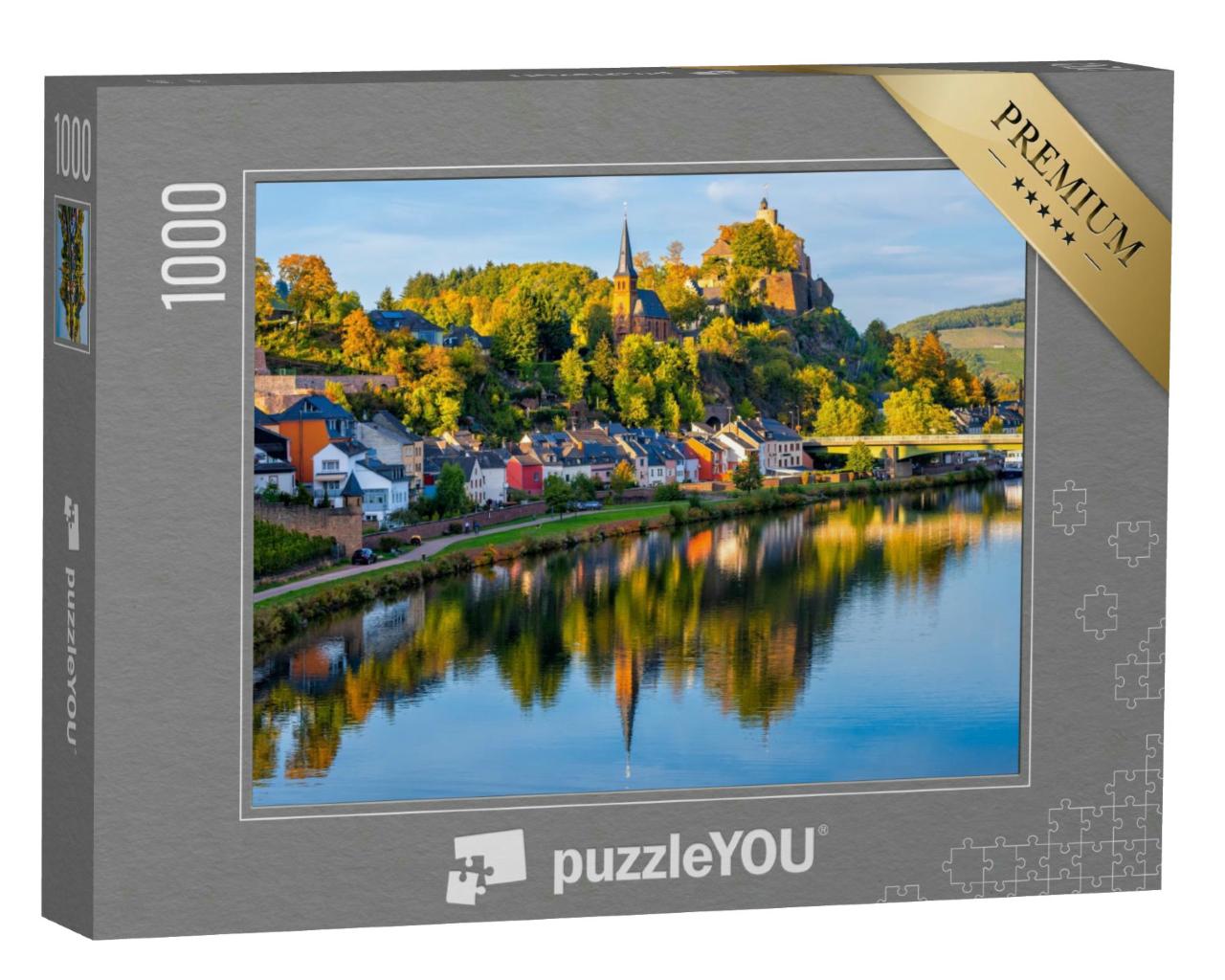 Puzzle 1000 Teile „Mittelalterliche Stadt Saarburg im Herbst, Saarland, Deutschland“