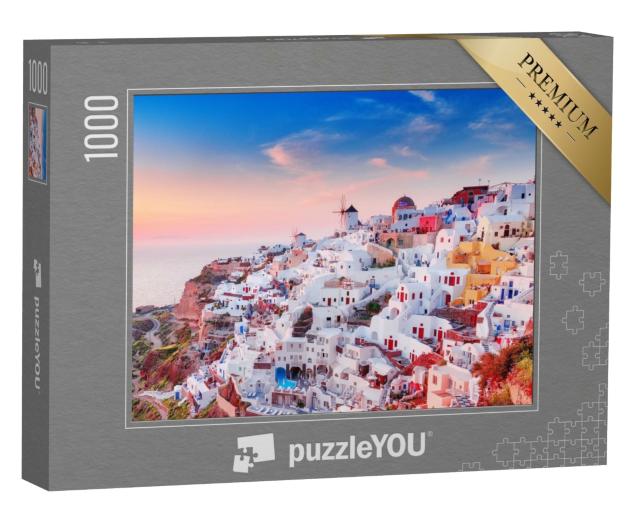 Puzzle 1000 Teile „Blick auf Oia mit griechischen Häusern, Santorin, Griechenland“
