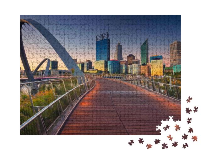 Puzzle 1000 Teile „Sonnenuntergang über Perth, Australien“