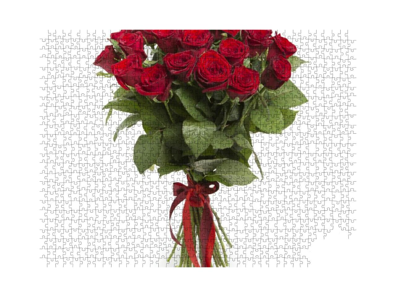 Puzzle 1000 Teile „Blumenstrauß aus roten Rosen “