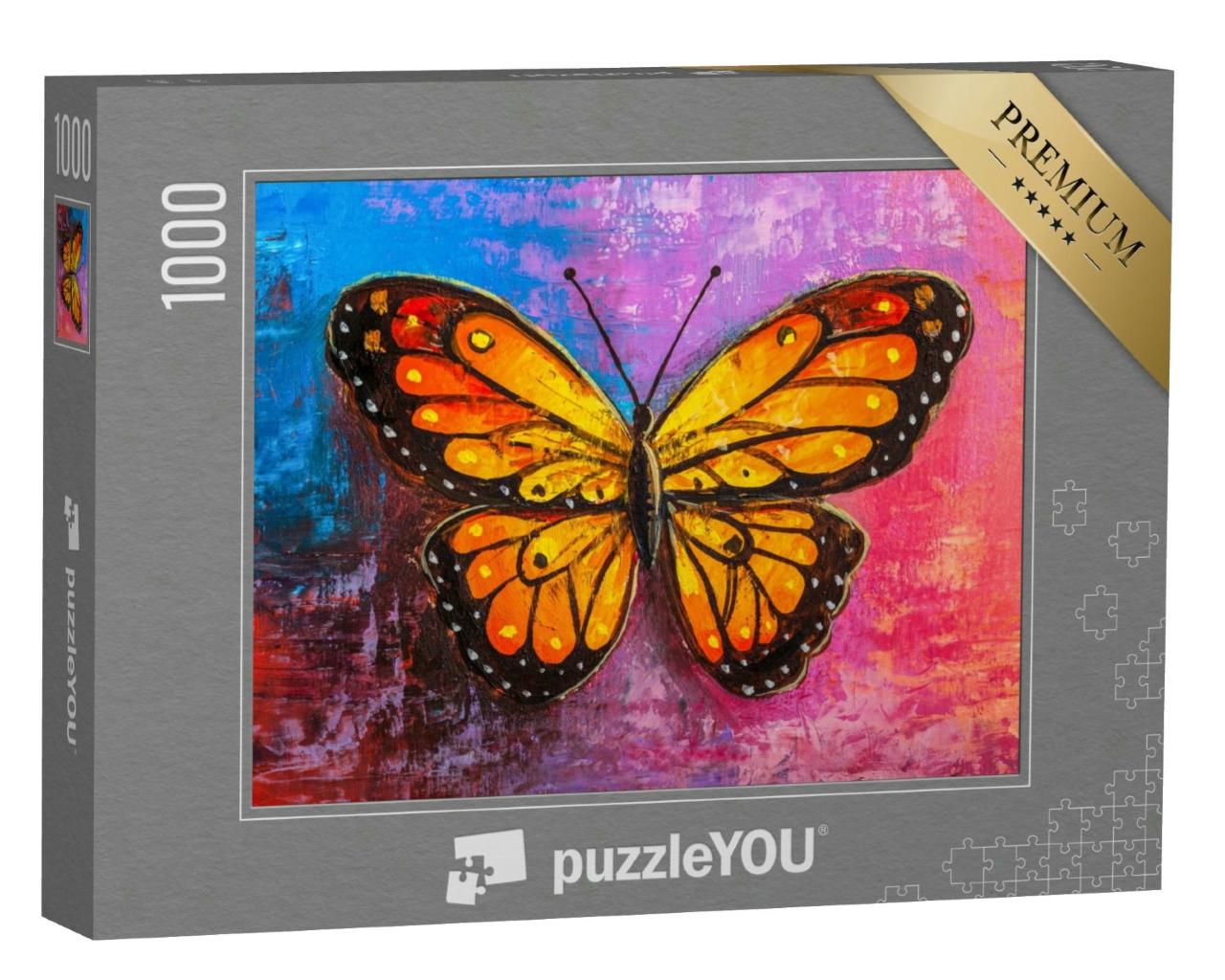 Puzzle 1000 Teile „Ölgemälde: Monarchfalter“