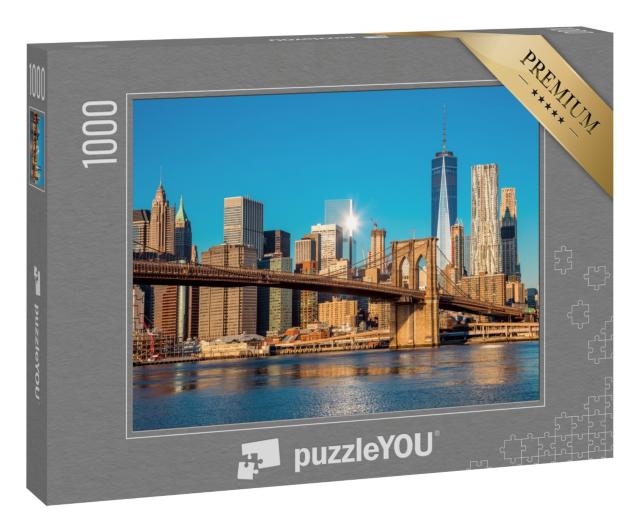 Puzzle 1000 Teile „Downtown New York: Brooklin Bridge und Manhattan“