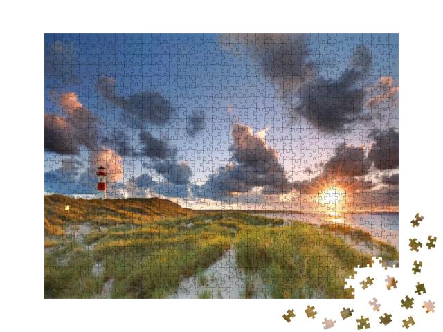 Puzzle 1000 Teile „Leuchtturm List auf der Nordseeinsel Sylt, Deutschland“