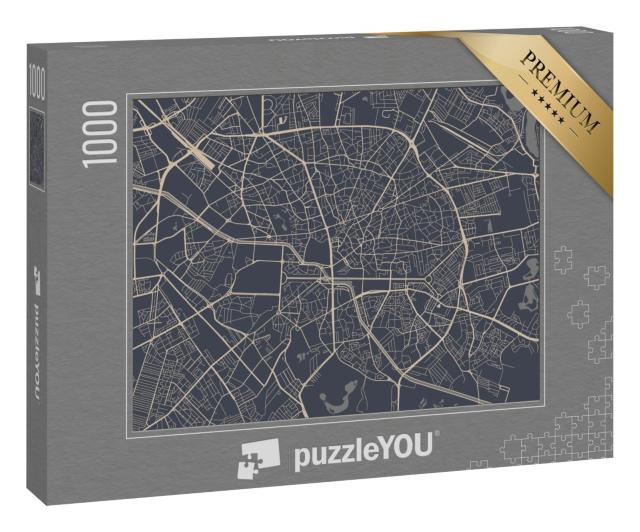 Puzzle 1000 Teile „Karte der Stadt Bukarest, Rumänien“