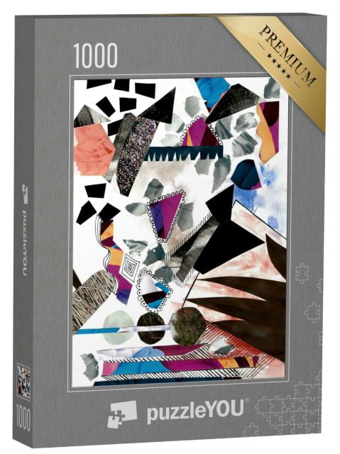 Puzzle 1000 Teile „Abstrakte Collage mit geometrischen Elementen“