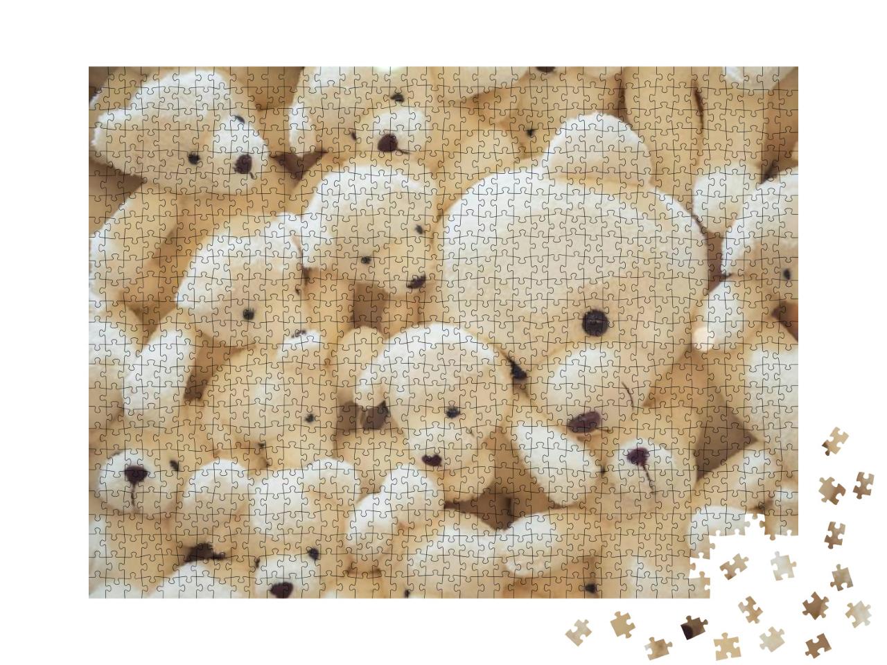 Puzzle 1000 Teile „Weiße Teddybären zum Kuscheln“