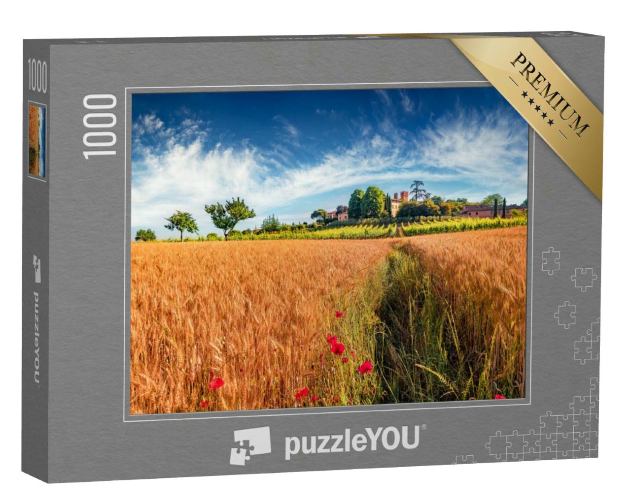 Puzzle 1000 Teile „Sommeransicht eines Weizenfeldes“