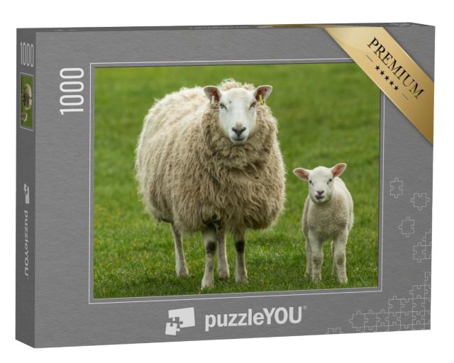 Puzzle 1000 Teile „Mutterschaf mit ihrem jungen Lamm “