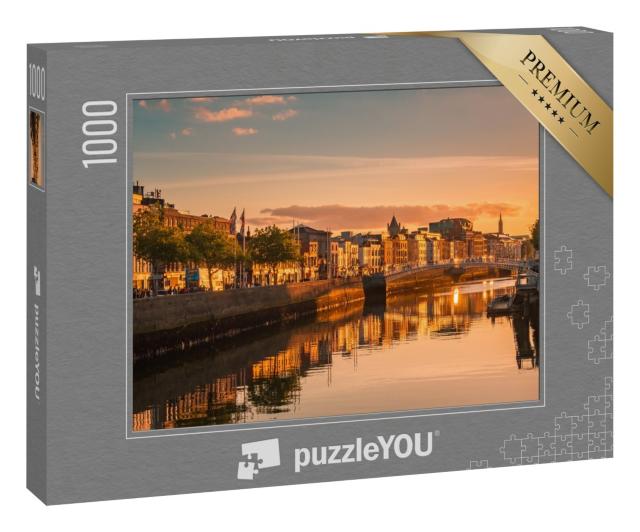 Puzzle 1000 Teile „Blick über Dublin bei Sonnenaufgang, Irland“